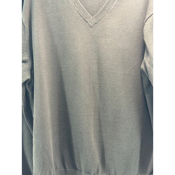 Perry Ellis men’s brown Y2K V-neck XXL 100% cotton sweater - Picture 2 of 9